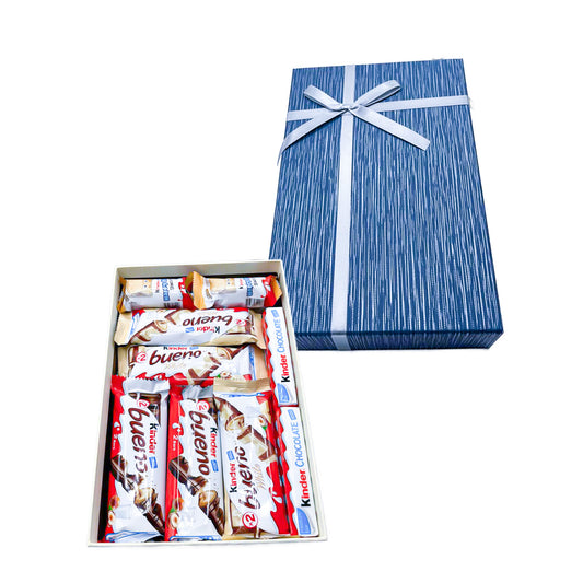 Kinder Bueno Gift Hamper Chocolate Selection Box Bueno, Bueno White, Hippo Biscuits, Bar - 24 Chocolates