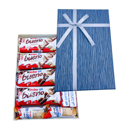 Kinder Bueno Gift Hamper Chocolate Selection Box Bueno, Bueno White, Hippo Biscuits, Bar - 15 Chocolates