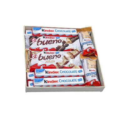 Kinder Bueno Gift Hamper Chocolate Selection Box Bueno, Bueno White, Hippo Biscuits, Bar - 10 Chocolates