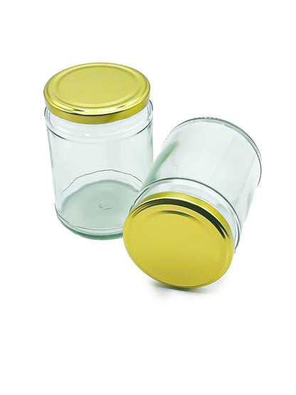 500ml Glass Jars Preserving Food Jars with Twist off Locking Gold Lids - 24 Pack