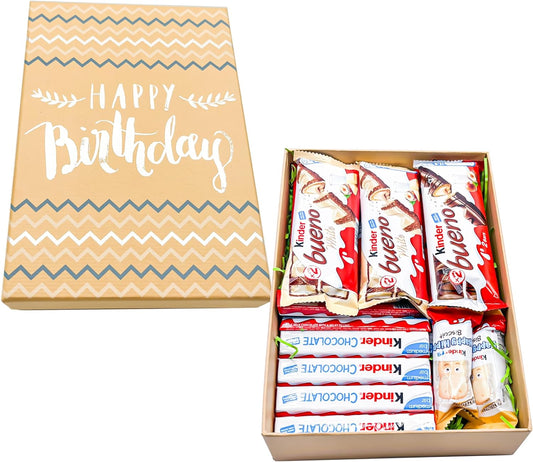 Kinder Bueno Variety Gift Box - A Festive Selection of Bueno Chocolate, Bueno White, Hippo Biscuits, Bars, Ideal for Every Occasion 16 Chocolates