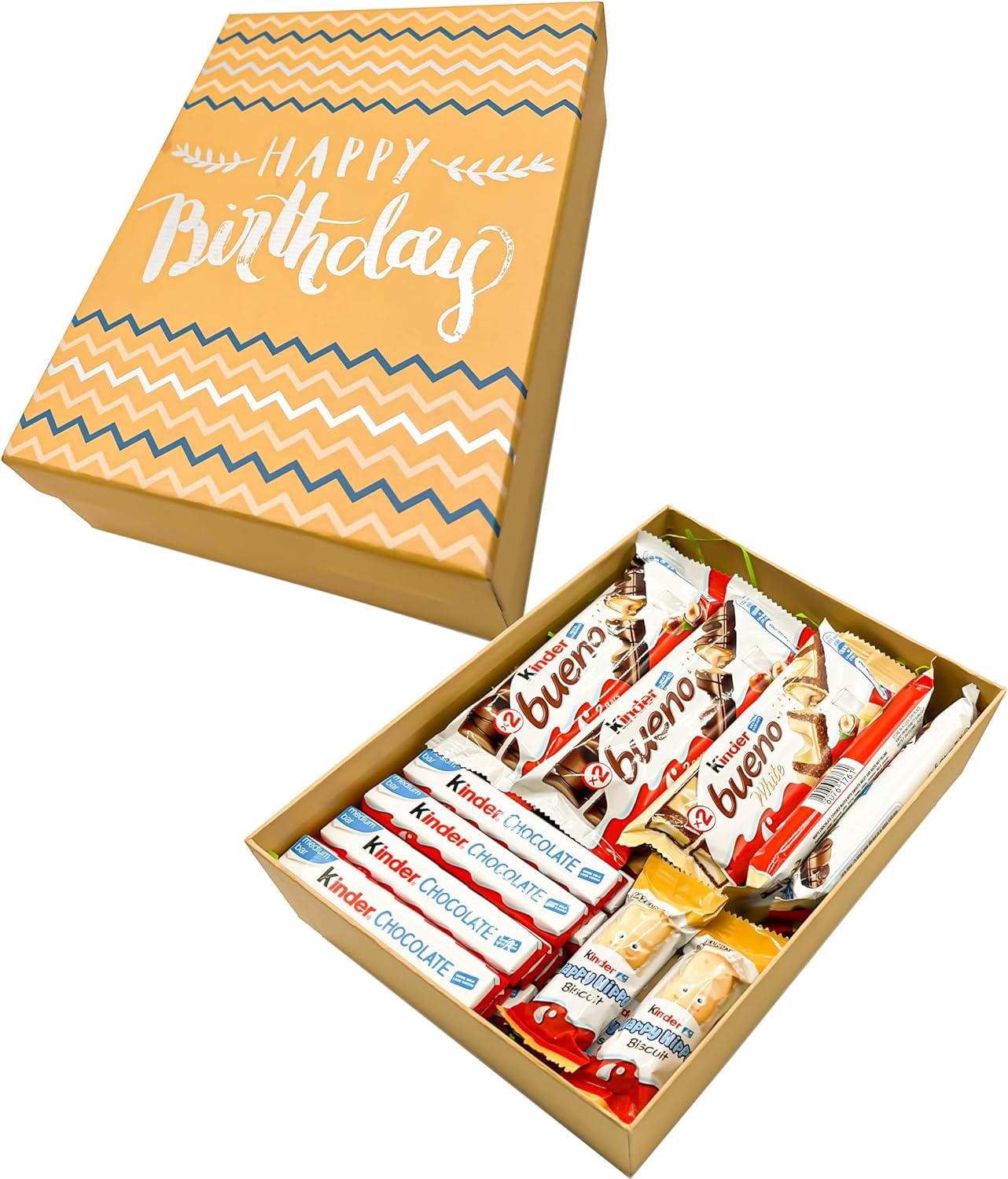 Kinder Bueno Variety Gift Box - A Festive Selection of Bueno Chocolate, Bueno White, Hippo Biscuits, Bars, Ideal for Every Occasion 20 Chocolates