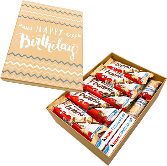 Kinder Bueno Variety Gift Box - A Festive Selection of Bueno Chocolate, Bueno White, Hippo Biscuits, Bars, Ideal for Every Occasion 24 Chocolates
