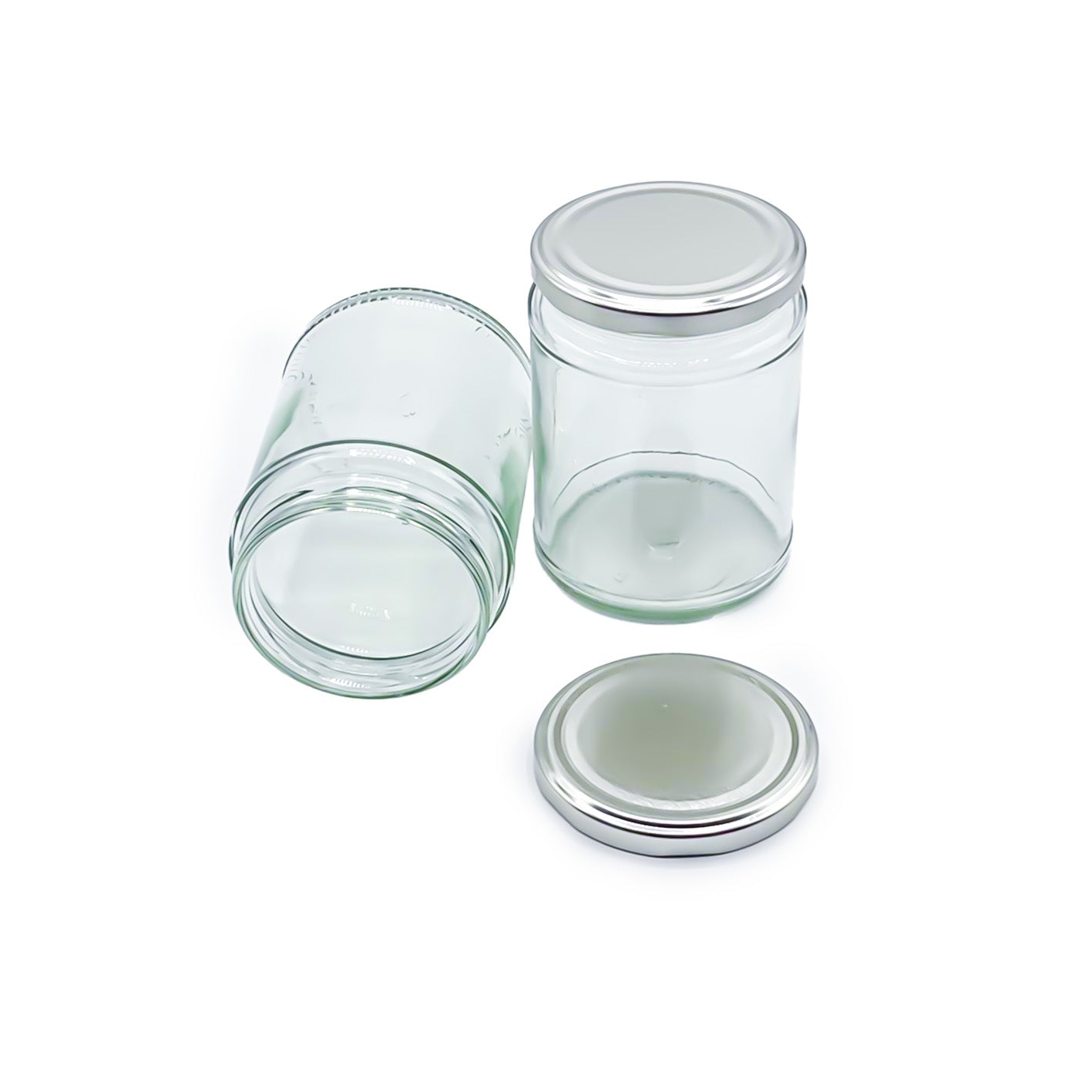 500ml Glass Jars Preserving Food Jars with Twist off Locking Silver Lids - 12 Pack